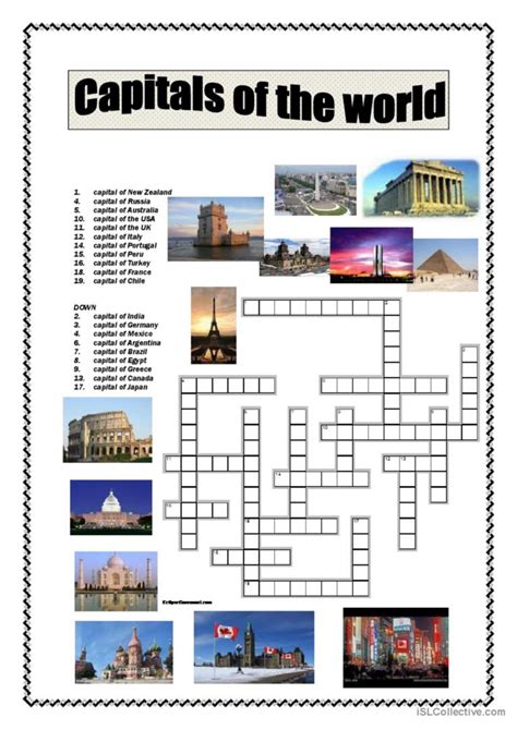 capitals of the world: English ESL worksheets pdf & doc