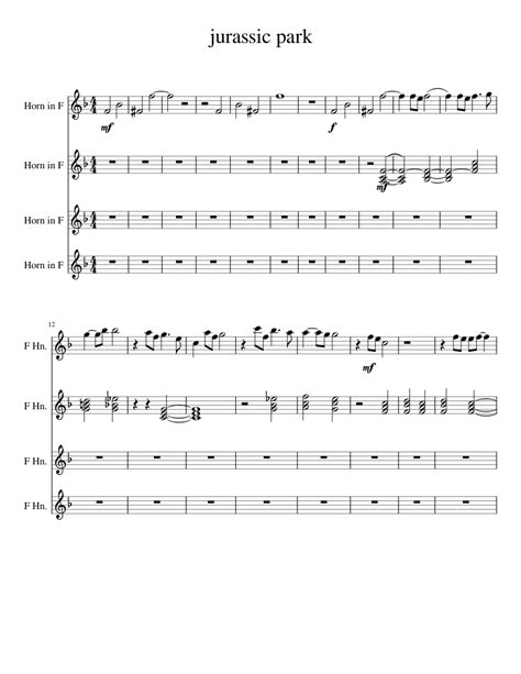 Jurassic Park Sheet Music For French Horn Download Free In Pdf Or Midi