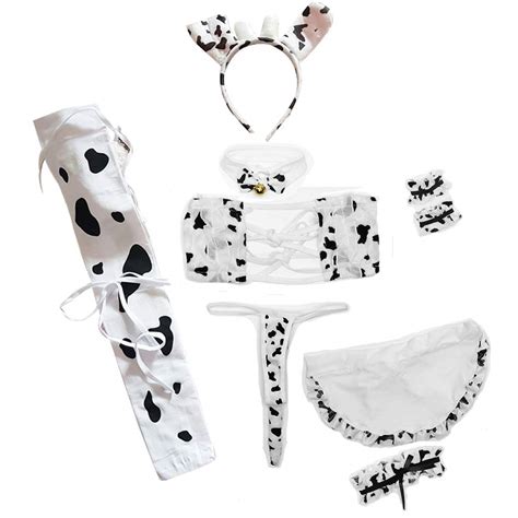 Buy JasmyGirls Womens Sexy Maid Cosplay Lingerie Furry Milk Cow Costume