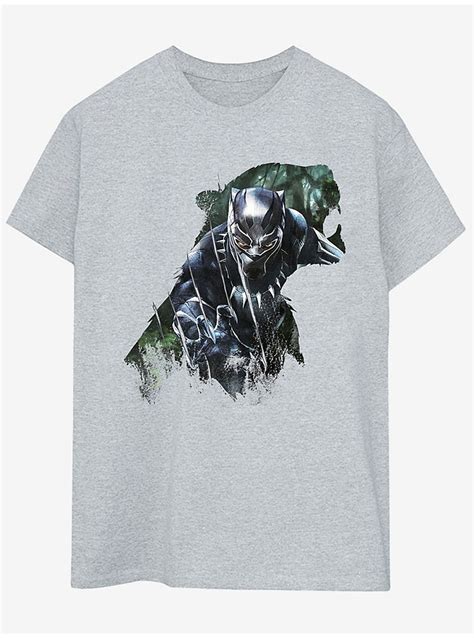 Nw2 Black Panther Wild Sillhouette Adult Grey T Shirt Men George At Asda