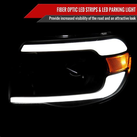 Spec D 2LHP TAC06JM G3 GO Matte Black LED DRL Bar Projector Headlights