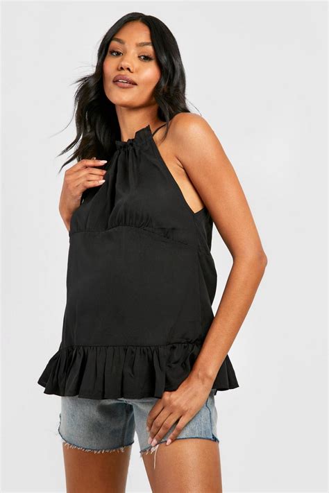 Maternity Tie Strap Smock Top Boohoo