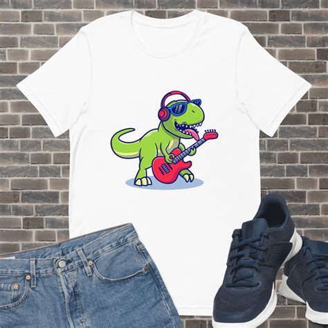 Playera Algod N Blanca De Ni O Estampado Dinosaurio Con Lentes Y