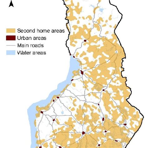 Areas Of Rural Finland Where Second Homes Are More Predominant Form Of