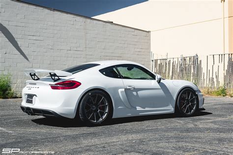 White Porsche Cayman GT4 by SP Motorsports on Forgeline One Piece ...