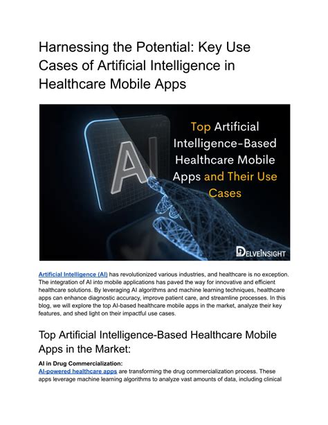 Ppt Top Artificial Intelligence Based Healthcare Mobile Apps And