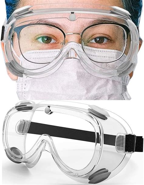 Woolike Safety Goggles Medical Goggles Fit Over Eyeglasses Anti Fog Safety Glasses Clear Lab