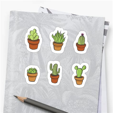 Cacti Sticker Set Stickers By Southprints Redbubble