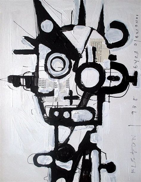 Modern Black and White Abstract Painting