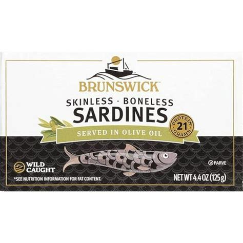 Brunswick Wild Caught Skinless And Boneless Sardines Served In Olive