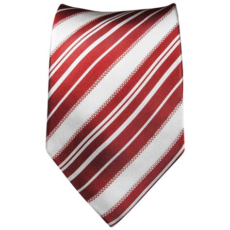 Silk Necktie Set By Paul Malone Red And White Stripes Paul Malone