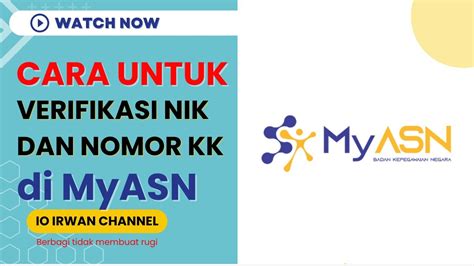 Cara Verifikasi NIK Dan Nomor KK Di MyASN YouTube