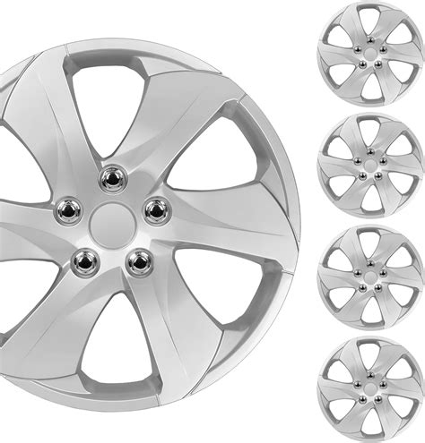 Amazon Bdk Pack Premium Classic Silver Hubcaps Wheel Rim