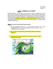 HC GEOL 1145 Lab 6 Currents Climate Spring 2018 Doc GEOL 1145 Spring