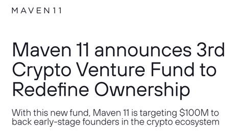 Maven 11 Targets 100 Million In Financing For Third Crypto Adventure Asset