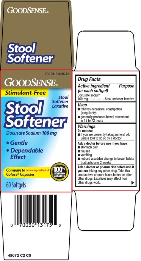 Good Sense Stool Softener Docusate Sodium Capsule Liquid Filled