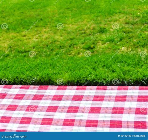 Picnic Tablecloth On The Table Stock Image Image Of Checkered Picnic