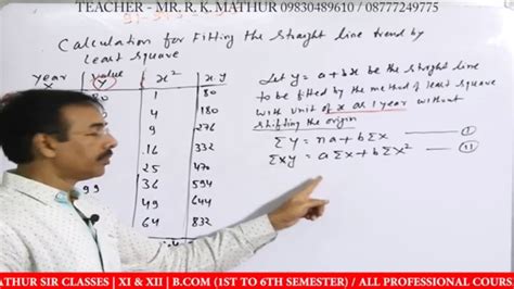 Least Square Method In Time Series Calculation For Fitting The