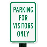 X Parking Visitors Only Sign Sku K