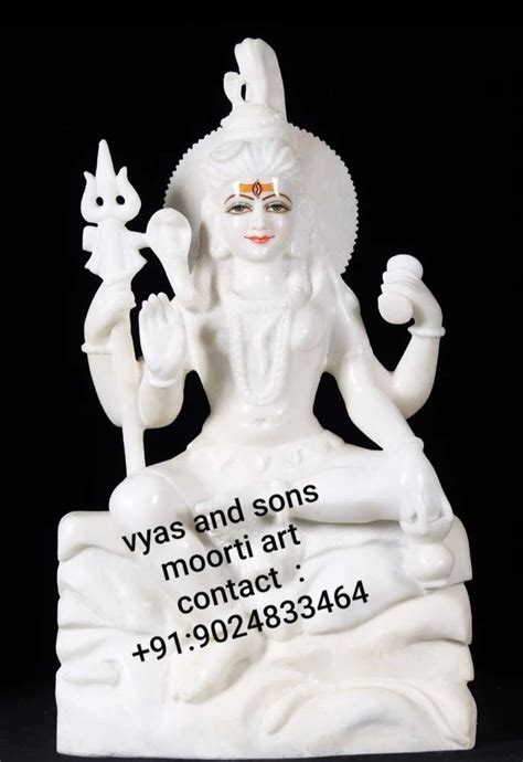 White Hindu Multicolor Marble Shiva Statue For Worship Size Min