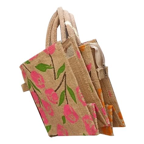 Loop Handle Open Jute Shopping Carry Bag Size Dimension 15x12 Inch