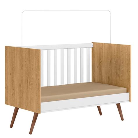 Berço Mini Cama Q Encanto Retro Freijo Toq Branco Acetinado Qmovi