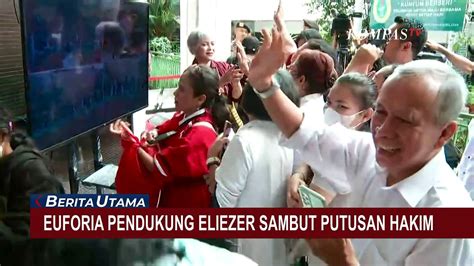 Inilah Momen Syukur Dan Haru Pendukung Eliezer Saat Hakim Bacakan Vonis