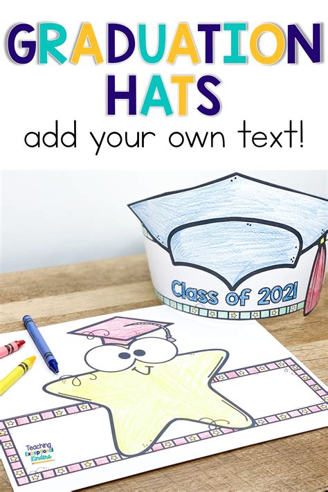 Kindergarten Graduation Hats With Editable Text Kindergarten Graduation Crafts Kindergarten