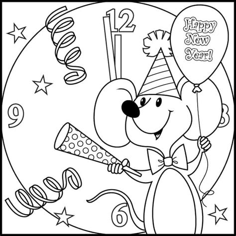 Printable New Year Coloring Pages