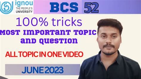 Bcs Important Topics Ignou Bca Semester Bcs Ican Start