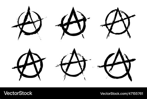 Anarchy Symbol Design Anarchism Icon Punk Emblem Vector Image