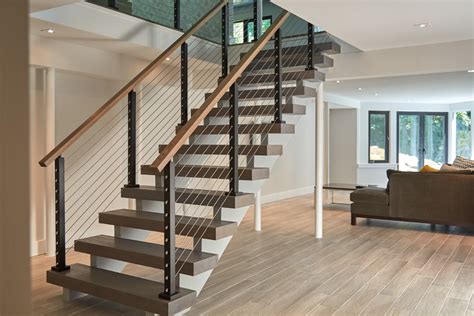 Open Concept Interior With Cable Railing Modern Staircase Other By Viewrail Houzz