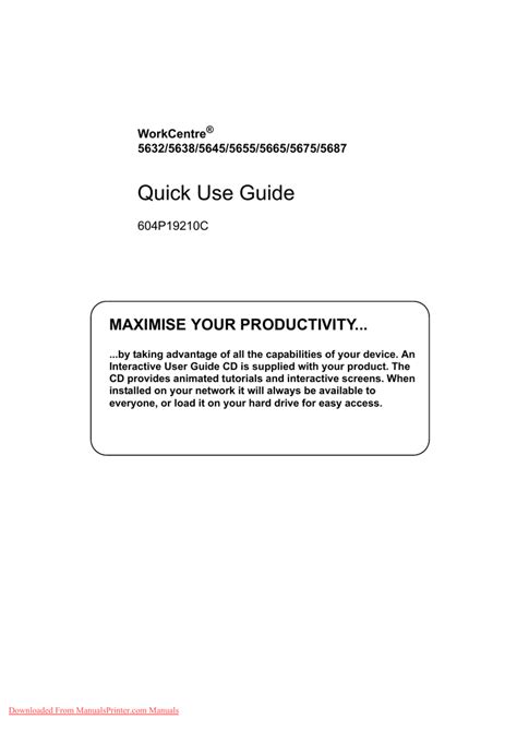 Xerox Workcentre 5632 User Guide Manualzz