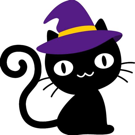 【ハロウィンのイラスト】帽子をかぶった可愛い黒猫 ハロウィン イラスト 無料 ハロウィン イラスト 黒猫 ハロウィン イラスト