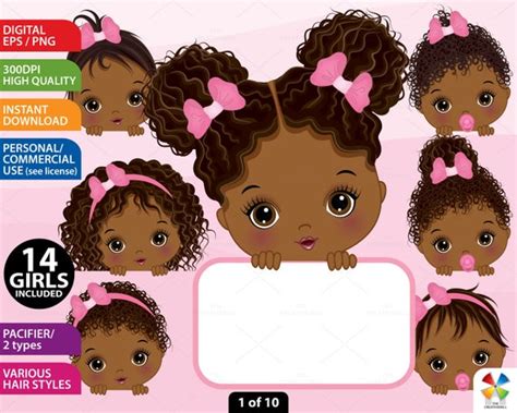 African American Baby Girl Clip Art