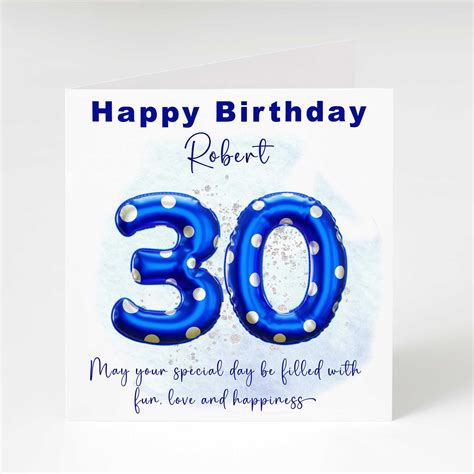 30th Birthday Card Personalised Birthday Card Husband Etsy Uk