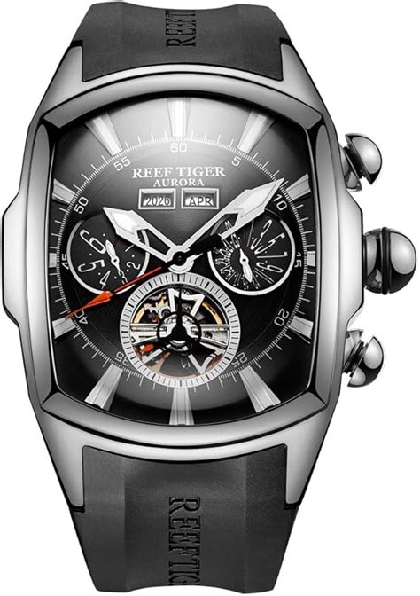 Reef Tiger Luminous Sport Watch For Men Tourbillon Analog Automatic