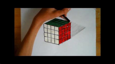 Drawing And Coloring Rubiks Cube 3d Illusion Dessin Cube 3d YouTube