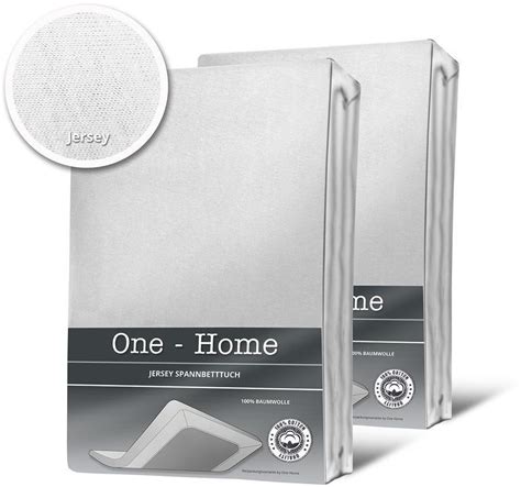 One Home 2er Set Jersey Spannbettlaken Topper Boxspringbett Laken