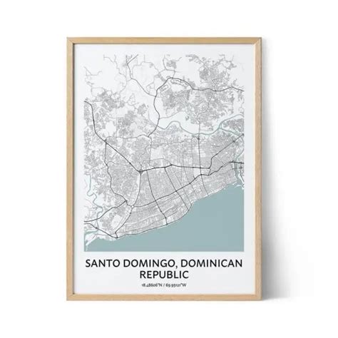 Santo Domingo Map Poster Your City Map Art Positive Prints