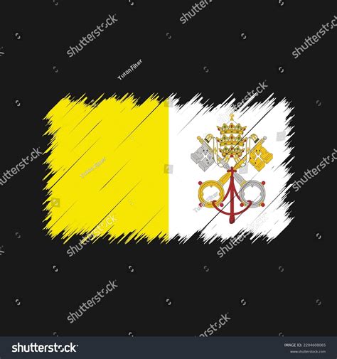 Vatican Flag Brush Strokes Painted Stock Vector Royalty Free