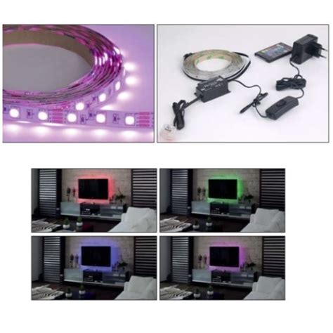 FLEXIBLE RGB LED STRIP KIT RGB 24w 230v 4m CONTROLLER INCLUDED LED