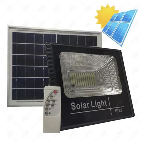 Reflector Solar Led W C Panel Solar Y Control Remoto Ip