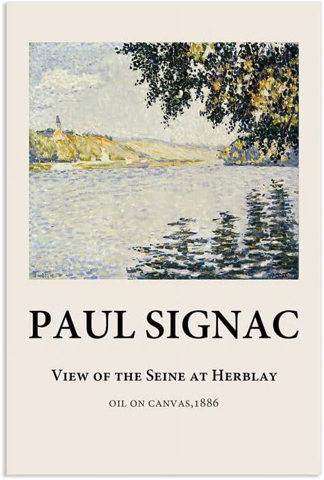 Asdg S Pual Signac Canvas Print Poster View Of The Seine At Herblay