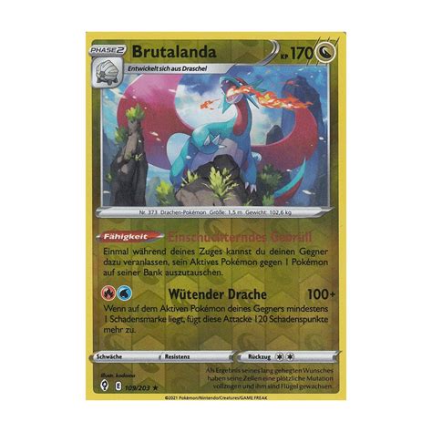 Brutalanda 109 203 HOLO REVERSE HOLO Drachenwandel Pokemon Karte Kaufen