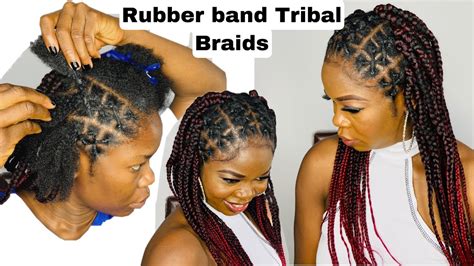 🔥how To Half Criss Cross Half Knotless Braids Rubber Band Tribal