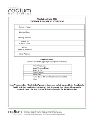 Fillable Online Free Vendor Registration FormsSmartsheetFree Vendor