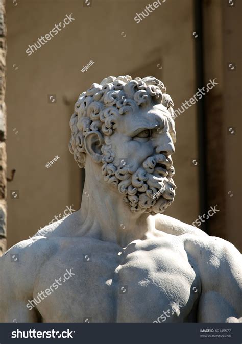 Florence Sculpture Hercules Cacus By Bandinelli Stock Photo