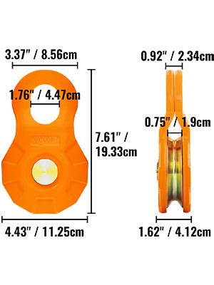 VEVOR Snatch Block Pulley Snatch 11T 25 000 LBS Capacity Recovery Winch