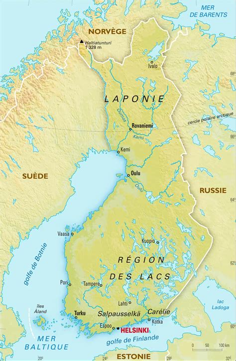 Finlande carte physique Média Encyclopædia Universalis